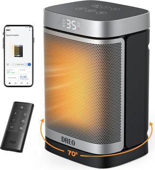 Dreo Calefactor Atom One, 3-Modos 3-Velocidades, 70°Oscilación, NUEVO, Calefactor cerámico de PTC con termostato, con termostato, temporizador 1-12H, Mando a distancia, Modo ECO-Ahorro de energía