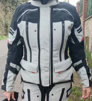 Chaqueta Moto Clover Laminator Wp Negra/Gris T/38