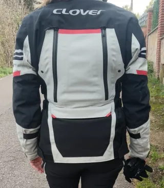 Chaqueta Moto Clover Laminator Wp Negra/Gris T/38