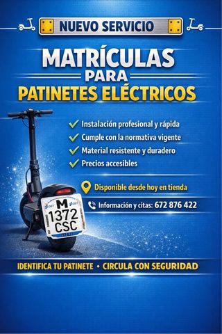 Matrícula para Patinetes Eléctricos