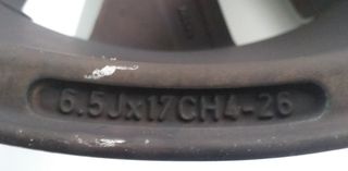 Citroen 341160 llanta 6.5jx17ch4 26 c4 coupe 1.6