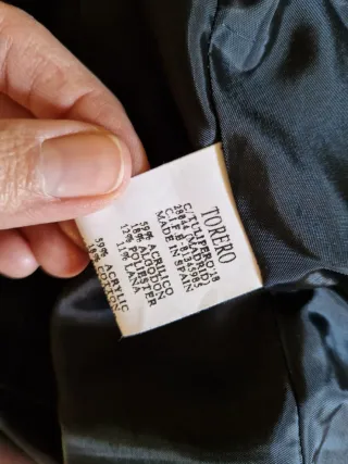 Chaqueta corta tejido paño negra (M) 42