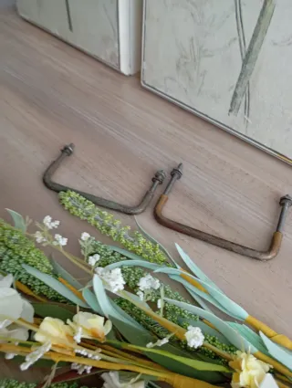 Conjunto 2 Tiradores antiguos metal