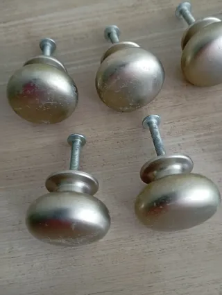 Conjunto de 9 Tiradores antiguos níquel