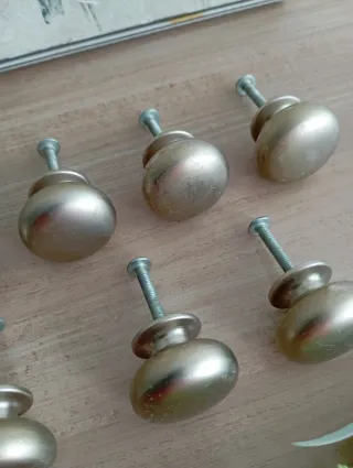 Conjunto de 9 Tiradores antiguos níquel