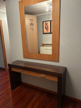 Consola recibidor y espejo madera