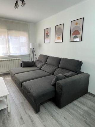 Sofá modular gris tela