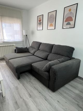 Sofá modular gris tela