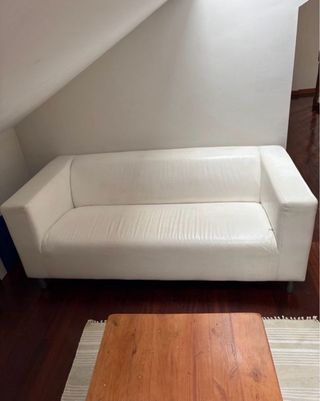 Sofá de piel blanco Ikea