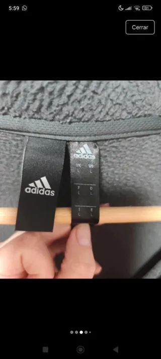 Chaqueta Adidas gris Talla L