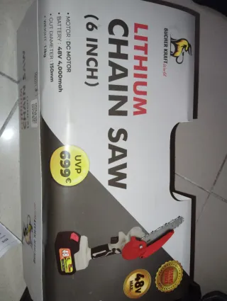 Motosierra Batería 6 pulgadas + 2 Cadenas +Maletín