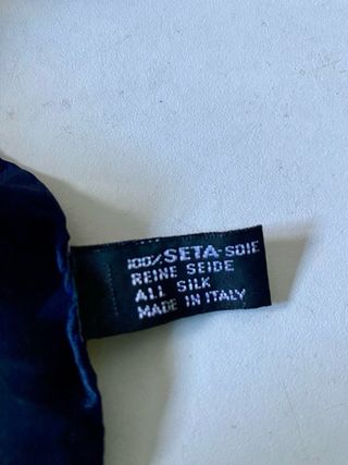 Foulard Seta Vintage Made in Italy Blu/giallo