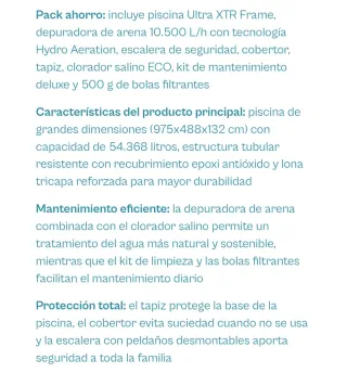 Pack Piscina Intex 10m NUEVA con accesorios