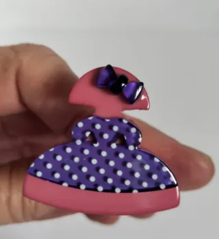 Anillo Resina Menina Malva Lunares Ajustable