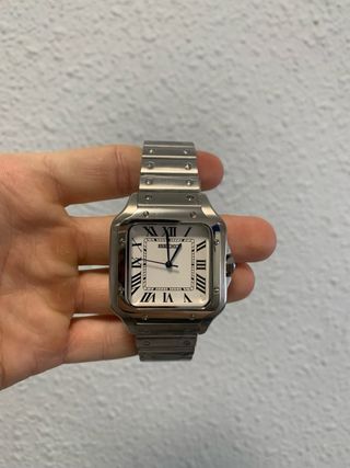 Seiko MOD inspirado Cartier Santos Plata Blanco