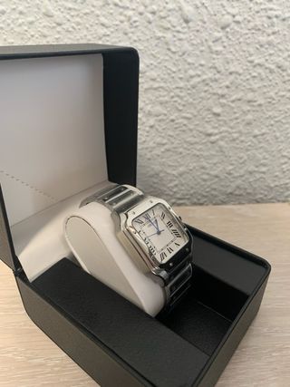 Seiko MOD inspirado Cartier Santos Plata Blanco
