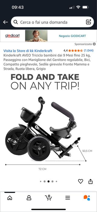 Triciclo multifunzione Kinderkraft