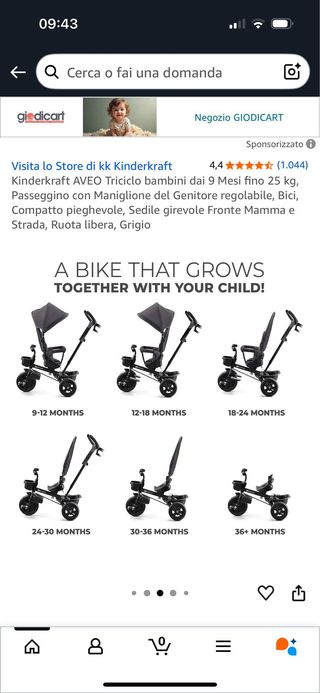 Triciclo multifunzione Kinderkraft