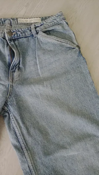 Pantalón vaquero ancho mujer