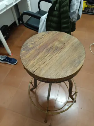 Taburete Bar Industrial Madera y Metal