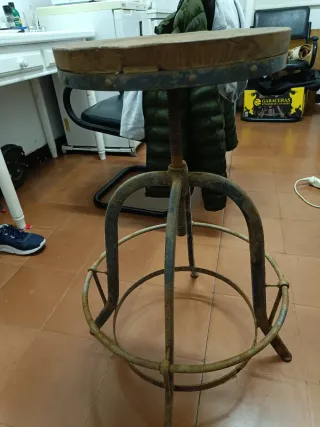 Taburete Bar Industrial Madera y Metal