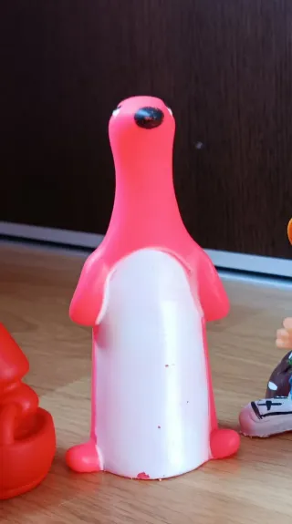 Muñeco Pingüino Goma Antiguo