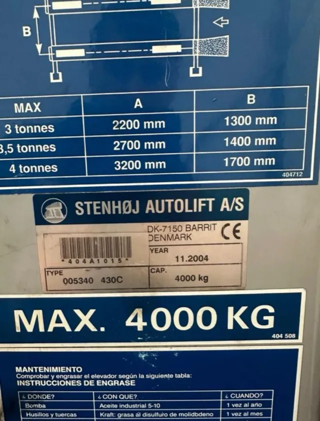 Elevador de coche 4 columna STENHØJ AUTOLIFT 4000