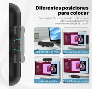 Altavoces USB ADELGO Clip-On PC Negro