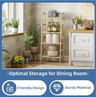 Estantería Escalera HITNET 4 Niveles Bambú