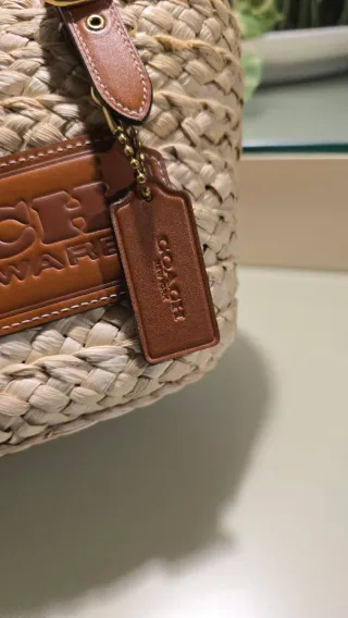 Borsa Coach paglia e cuoio