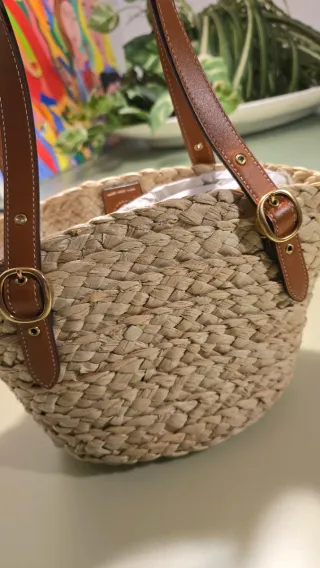 Borsa Coach paglia e cuoio