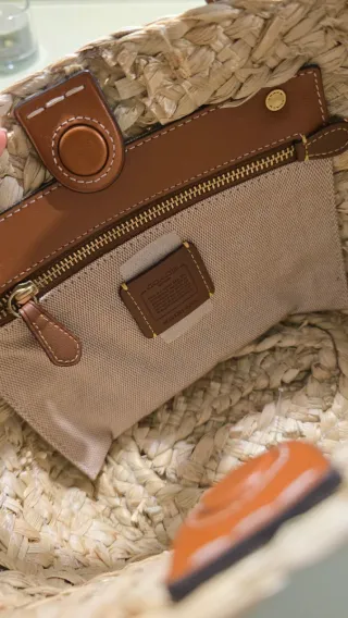 Borsa Coach paglia e cuoio