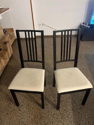 Juego de 2 sillas de comedor negras