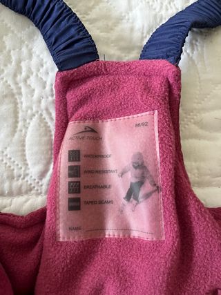 Peto de nieve talla 86/92.