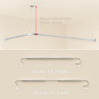 MISOUNDA barra cortina ducha L Acero 85x175cm