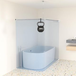 MISOUNDA barra cortina ducha L Acero 85x175cm