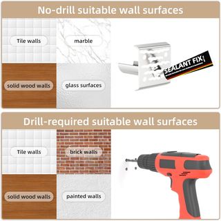 MISOUNDA barra cortina ducha L Acero 85x175cm