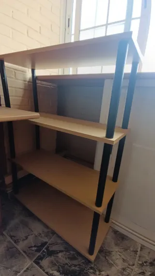 Estantería madera y metal