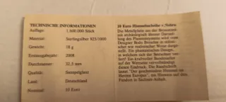 Moneda Plata Alemania Disco Celeste