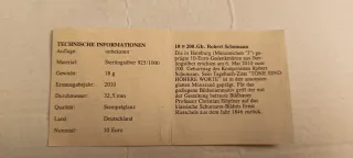 Moneda Plata Alemania 10 Euro 2010 Águila