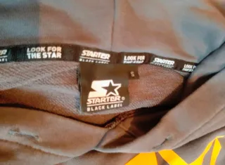 Sudadera Starter Gris Logo Amarillo