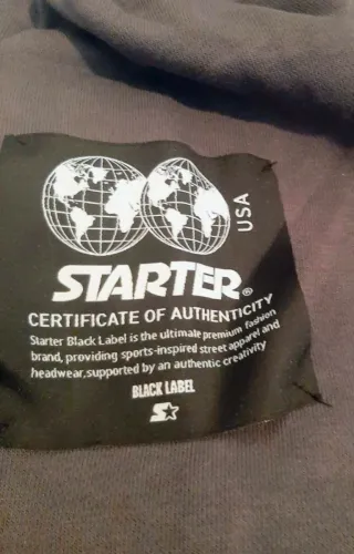 Sudadera Starter Gris Logo Amarillo