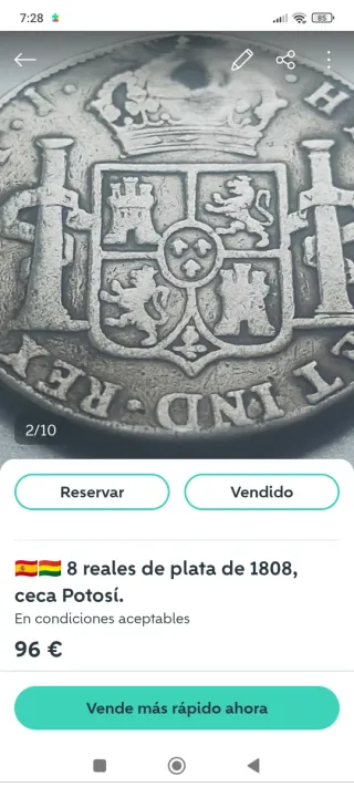 Lote 3 monedas 8 reales Carlos IV