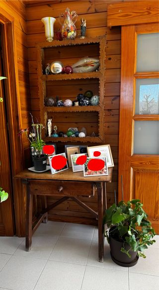 Mesa auxiliar rústica de madera