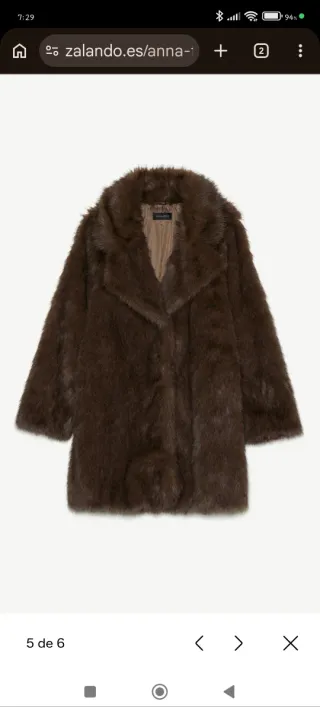 Abrigo pelo sintético marrón Talla M
