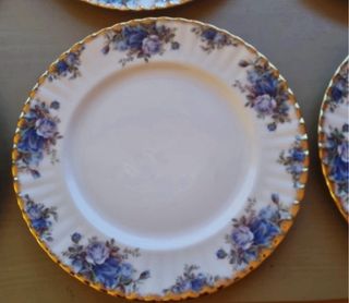 6 Piatti in Porcellana Decorati Blu