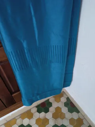 Cortinas azul petróleo vintage