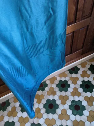 Cortinas azul petróleo vintage