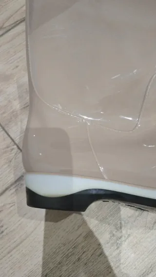 Botas de lluvia beige con forro