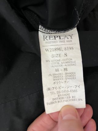 Camisa Replay Negra Talla S